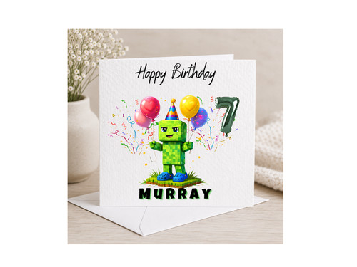 Minecraft happy birthday - happy, card