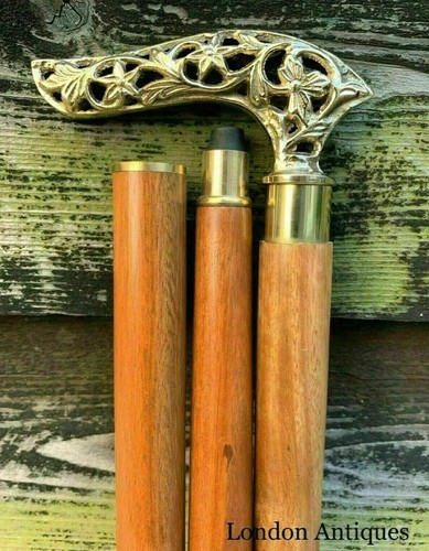 Victorian wooden walking stick - wooden,