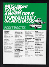 MITSUBISHI EXPRESS 4WD 1 TONNE UTILITY & CAB/CHASSIS SPECS BROCHURE 12/82