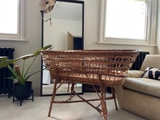 vintage wicker baby bassinet Moses basket vintage crib vintage Moses basket