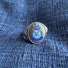 vintage Mens silver enamel