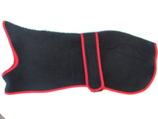 21"  53cm WHIPPET COAT PLAIN BLACK FLEECE OUTER BLACK LINING SINGLE LAYER FLEECE
