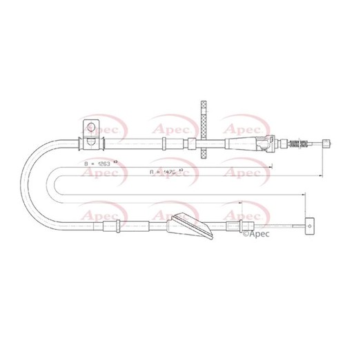 Apec handbrake cable - cable, right