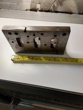 ANGLE PLATE. Cast iron 12 cm X 6 cm X 7.5 cm .Well used  but in good condition .