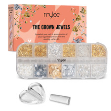 Mylee The Crown Jewels Nail Art Kit, Silver Gold Rhinestones Gems, Gel & Acrylic