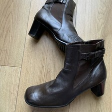 BHS Ladies Brown Leather Ankle Boots Size 8