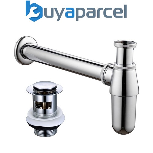 Chrome bottle trap bathroom - trap,