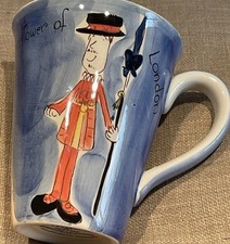 WHITARD TALL LATTE MUG HAND PAINTED BY BETH RARE PATTERN TOWER OF LONDON