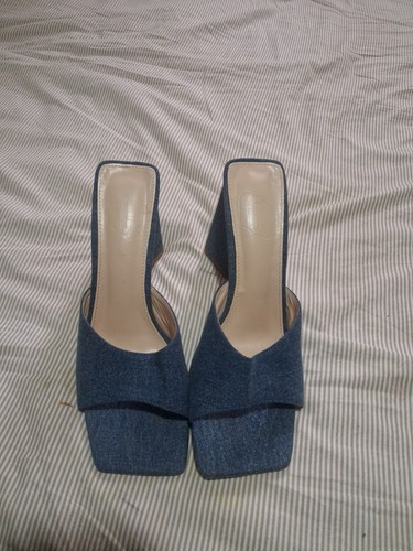 Ladys block heel demin - demin, sandals