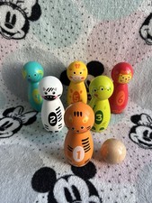 Animal Wooden Skittles Bowling