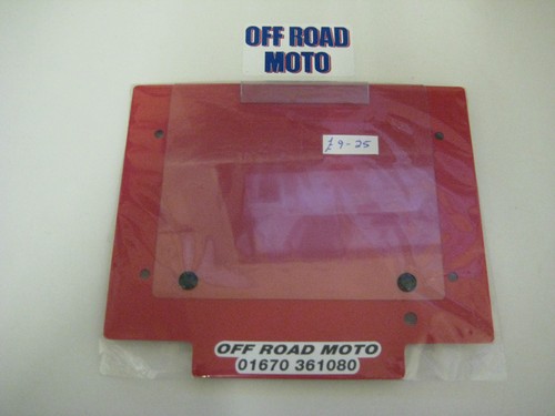 Red trials bike number board - number,