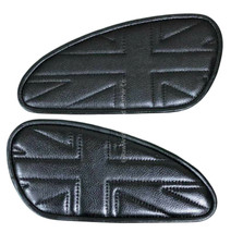 Union Jack Black Leather knee