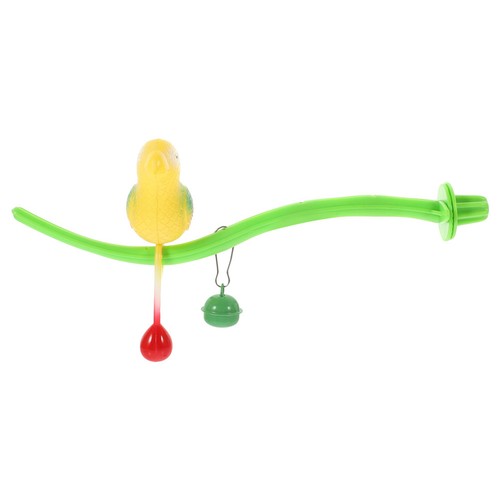 Green plastic bird perch - plastic, toy
