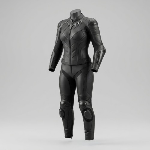 Women black panther leather - black,