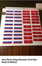 40x 15mm Russian Civil War RCW Flags Reds Whites Bolsheviks as Printouts Only