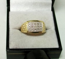 Heavy Gents 18ct Gold And Diamond Signet Ring Size P - 22133