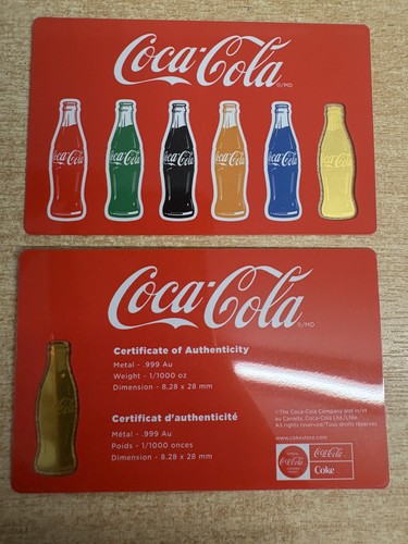 Coca cola bottle coin card - coca-cola, –
