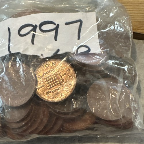 100 coins 1997 one penny - x, 1p