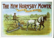 Horses Carriage Grass field mower Hornsby Repro Advert Modern Postcard Opie