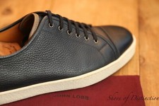 John Lobb Navy Blue Grain Leather Trainers Shoes Men's UK 8 E US 9 EU 42