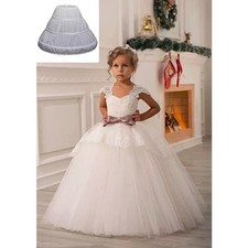 Steel Ring Children Skirt Petticoat White Lace Princess Skirt  Kids Girls