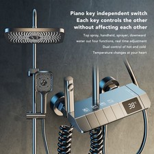 Rainfall Shower Head Set Push Button High Pressure Multiple Water Spray Modes UK