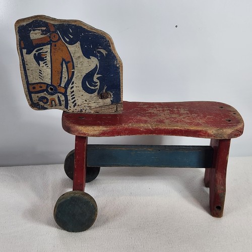 Vintage childs wooden riding - childs,