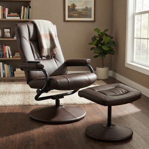 Recliner chair with footstool - recliner,