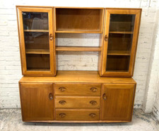 Mid Century Ercol Windsor Elm Sideboard & Display Cabinets  (Can Deliver)