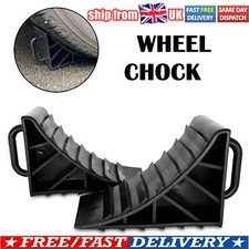 UK 2PCS CAR TRAILER MOTORHOME WHEEL CHOCKS BLOCKS HEAVY DUTY CARAVAN TRUCK VAN