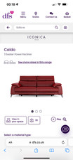 Sofa 3 seater, ICONICA Italia, Calado. Power Recliner, Red colour.
