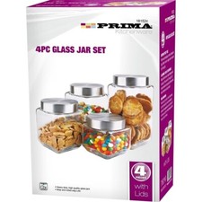 4 Piece Glass Jar Set Cookie