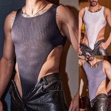 Mens see through elastic