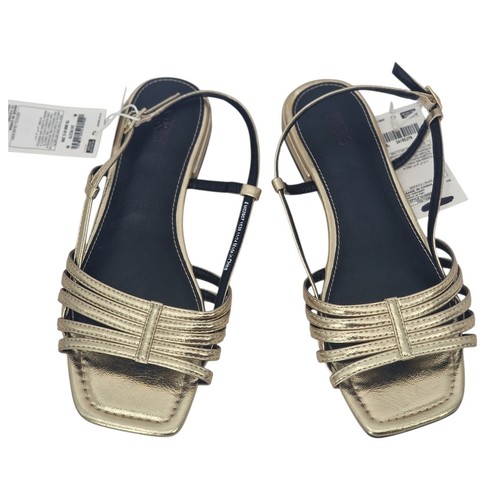 Metallic strappy flat - m&s,