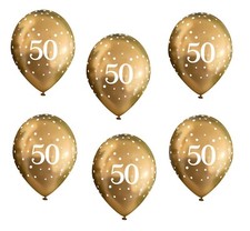 50th Birthday Balloons Party Decorations Age 50 Classy Gold Party Latex Balloons
