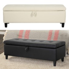 Faux Leather Ottoman Storage