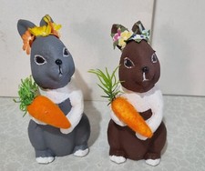 2x Hand decorated Dutch Rabbit