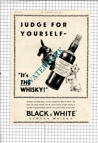 Black white whisky advert - black, &