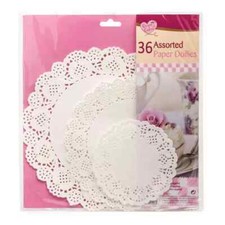 36 x Assorted Paper Party Doilies Doily Doyleys Catering Wedding Round FREE POST