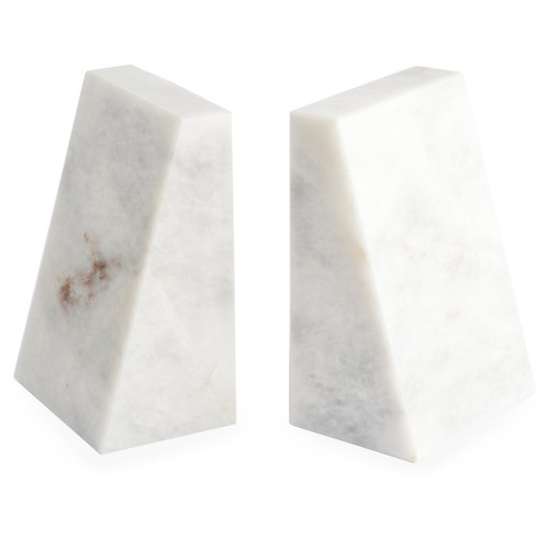 Onyx marble bookends - , (white)