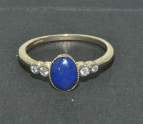 9ct gold vintage style lapis