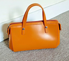 Didier Lamarthe Excellent Condition Ochre Leather Top Handle Structured  Handbag