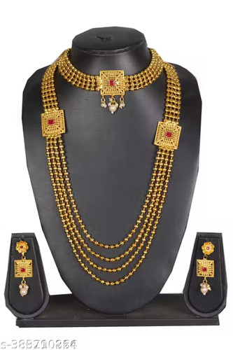 Gold temple jewellery set - gold,