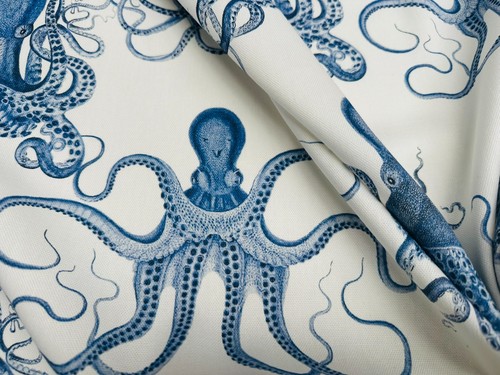 Blue octopus fabric marine - octopus,