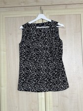 Paul Costelloe Women's Black & White Lightweight Sleeveless Top - Ladies Size 12