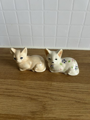 Pair vintage porcelain cat - vintage,