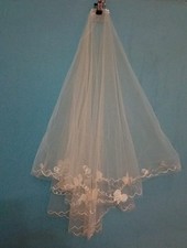 ivory veil 2 tier elbow length