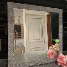 Silver square mirror - , jewel