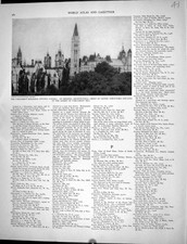 Old Print Collier 1936 Parliament Buildings Ottawa Canada Parliament Hill 20th