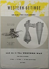 Original Western Getinge Grain Pre-Cleaners Single Sheet Brochure, c 1950's
